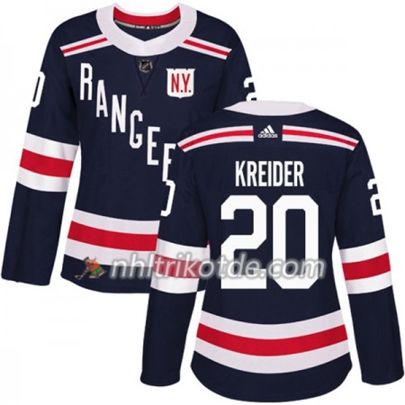 New York Rangers Trikot Chris Kreider 20 Adidas 2017-2018 Navy Blue 2018 Winter Classic Authentic - Dame